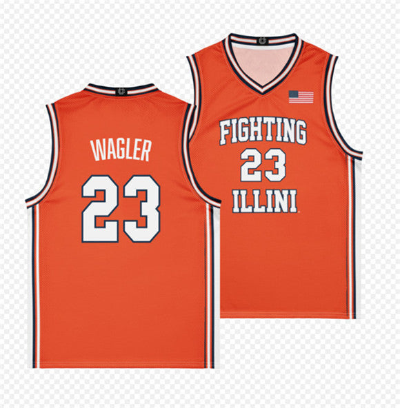 Keaton Wagler Illinois Fighting Illini orange jersey