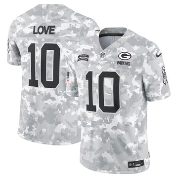 Jordan Love Arctic Green Bay Packers green Salute To Service jersey