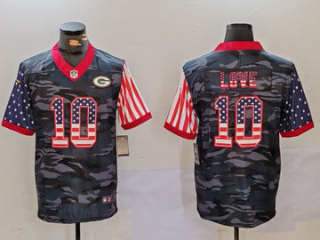 Jordan Love Green Bay Packers green Camo jersey