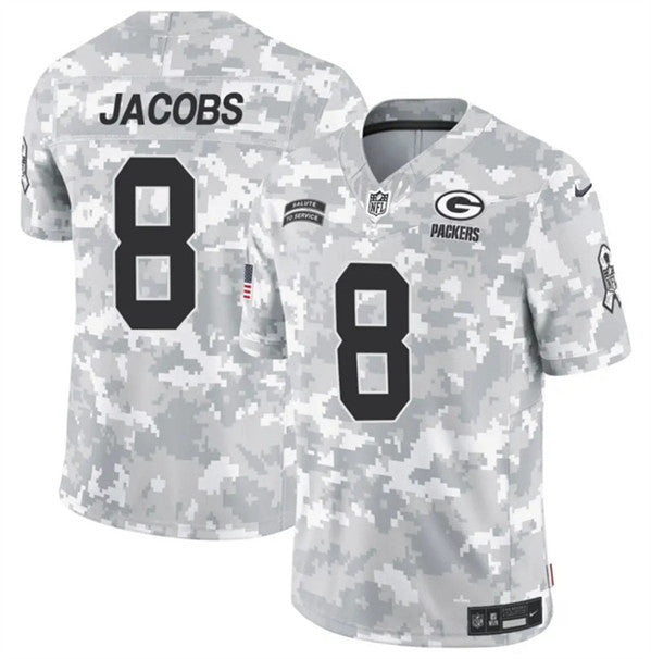 Josh Jacobs Arctic Green Bay Packers green Salute To Service jersey