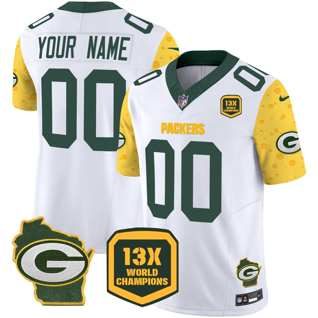 Custom Green Bay Packers green Home jersey