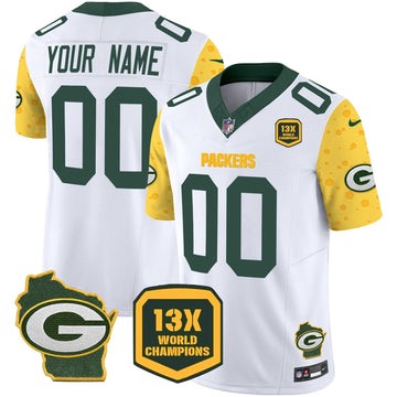 Custom Green Bay Packers green Home jersey