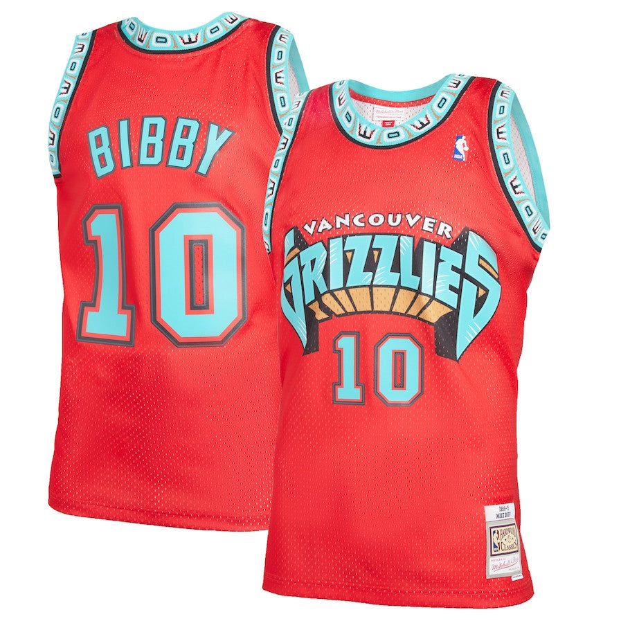 Mike Bibby RedThrowback Memphis Grizzlies jersey