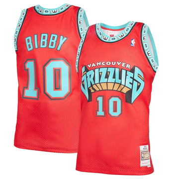 Mike Bibby RedThrowback Memphis Grizzlies jersey