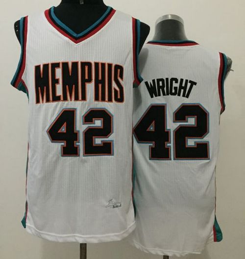 Lorenzen Wright Memphis Grizzlies white Throwback jersey