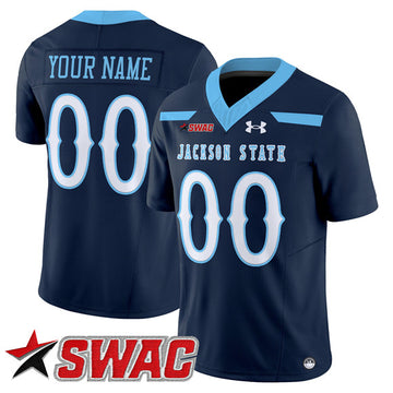Custom Jackson State Tigers navy Vapor jersey