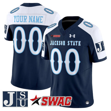 Custom Jackson State Tigers navy Vapor jersey