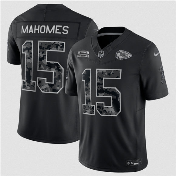 Patrick Mahomes Kansas City Chiefs black Salute To Service jersey