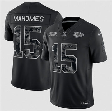 Patrick Mahomes Kansas City Chiefs black Salute To Service jersey