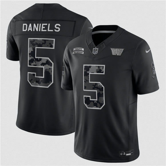 Jayden Daniels Washington Commanders black Salute To Service jersey