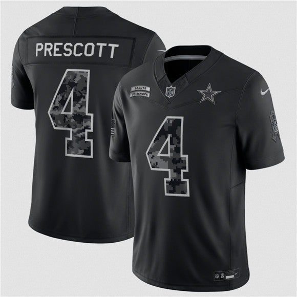 Dak Prescott Dallas Cowboys black Salute To Service jersey