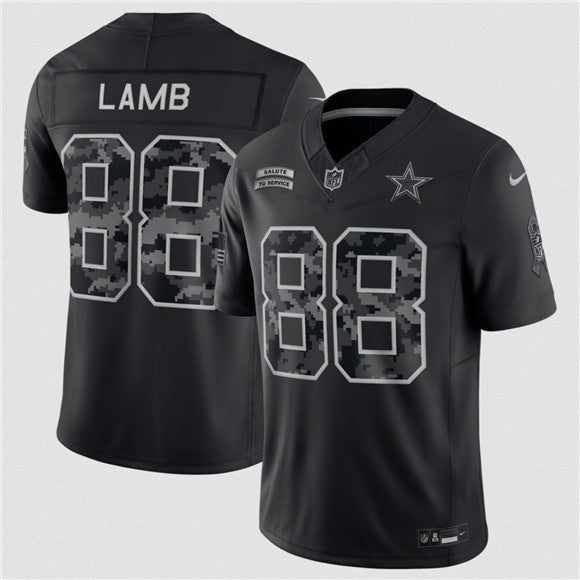 CeeDee Lamb Dallas Cowboys black Salute To Service jersey