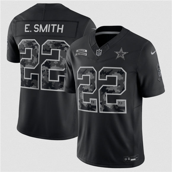 Emmitt Smith Dallas Cowboys black Salute To Service jersey