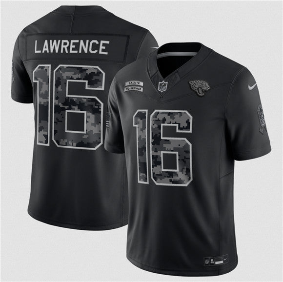 Trevor Lawrence Jacksonville Jaguars black Salute To Service jersey