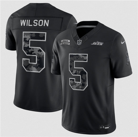 Garrett Wilson New York Jets black Salute To Service jersey