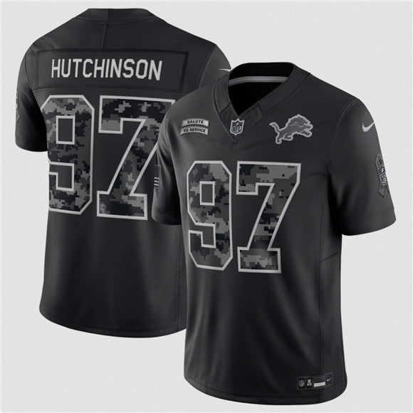 Aidan Hutchinsons Detroit Lions black Salute To Service jersey
