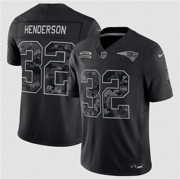 TreVeyon Henderson New England Patriots black Salute To Service jersey