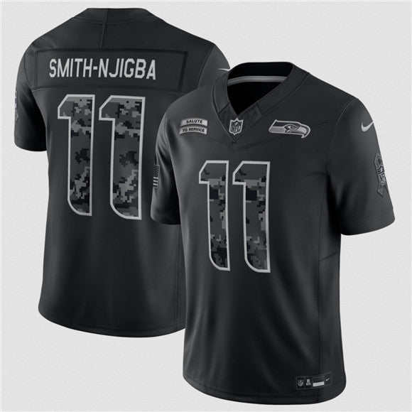 Jaxon Smith-Njigba Seattle Seahawks black Salute To Service jersey