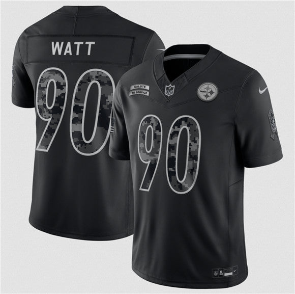 T.J. Watts Pittsburgh Steelers black Salute To Service jersey