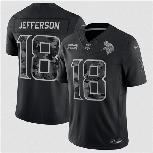 Justin Jeffersonlack Minnesota Vikings Salute To Service jersey