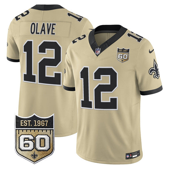 Chris Olave New Orleans Saints gold Vapor jersey