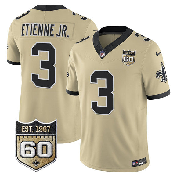 Travis Etienne Jr New Orleans Saints gold Vapor jersey