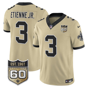 Travis Etienne Jr New Orleans Saints gold Vapor jersey