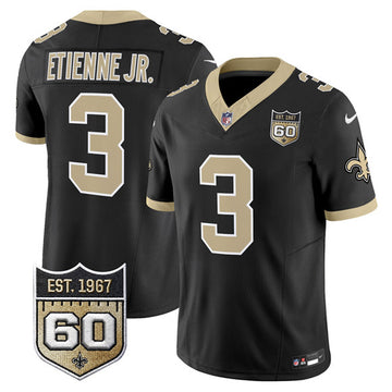 Travis Etienne Jr New Orleans Saints black Vapor jersey