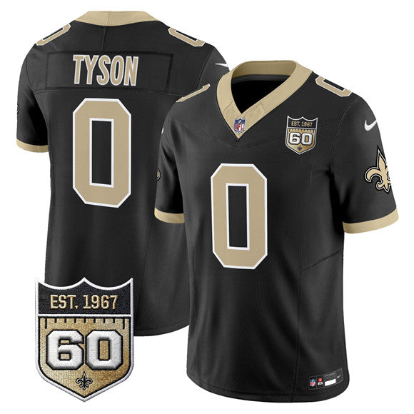 Jordyn Tyson New Orleans Saints black Vapor jersey