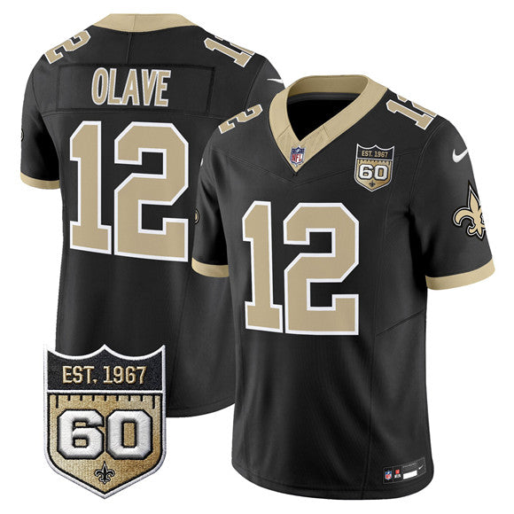 Chris Olave New Orleans Saints black Vapor jersey