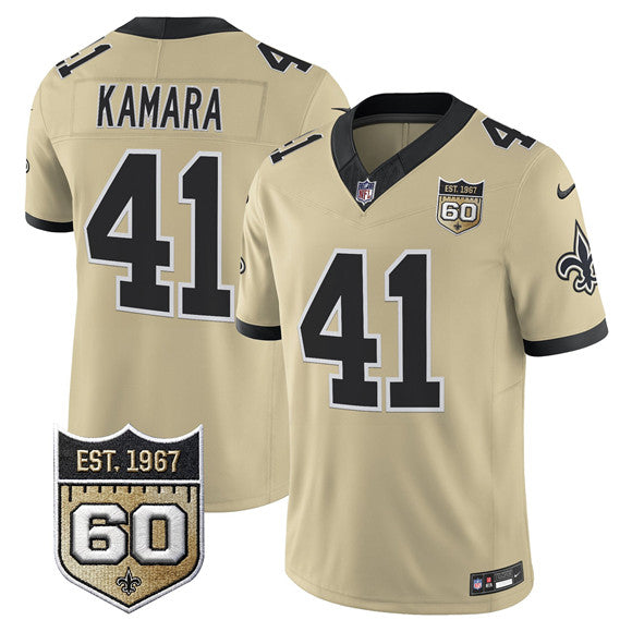 Alvin Kamara New Orleans Saints gold Vapor jersey