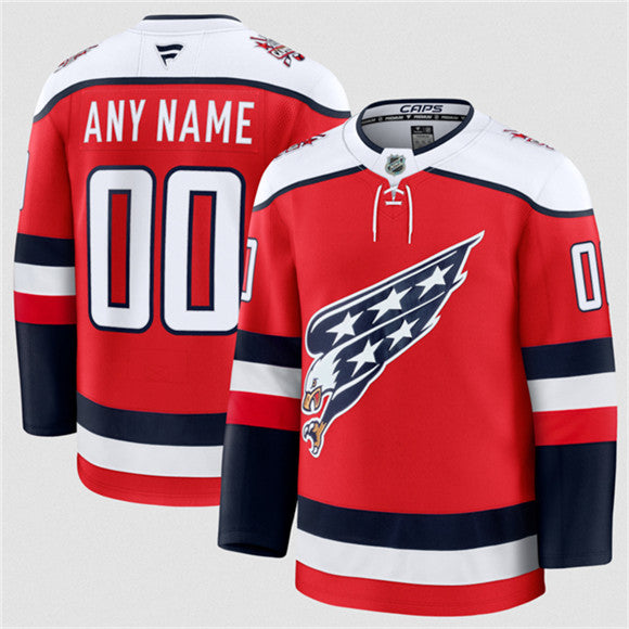 Custom Washington Capitals red Alternate jersey