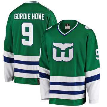 Gordie Howe Carolina Hurricanes green jersey