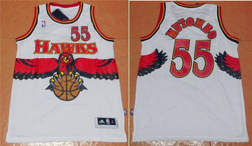 Dikembe Mutombo Atlanta Hawks white Throwback jersey