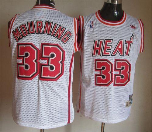 Alonzo Mourning Miami Heat white Throwback jersey