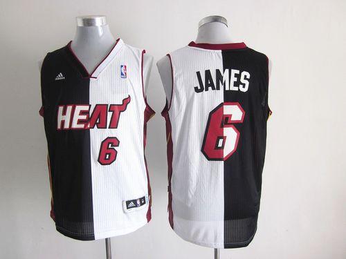 LeBron James Miami Heat black-white Fashion jersey