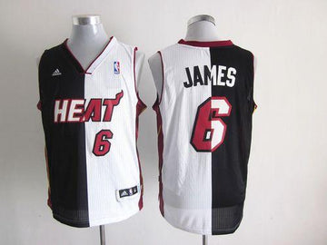 LeBron James Miami Heat black-white Fashion jersey