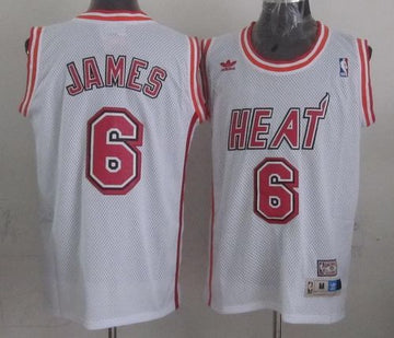 LeBron James Miami Heat white Throwback jersey