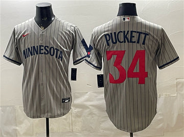 Kirby Puckett Minnesota Twins gray jersey