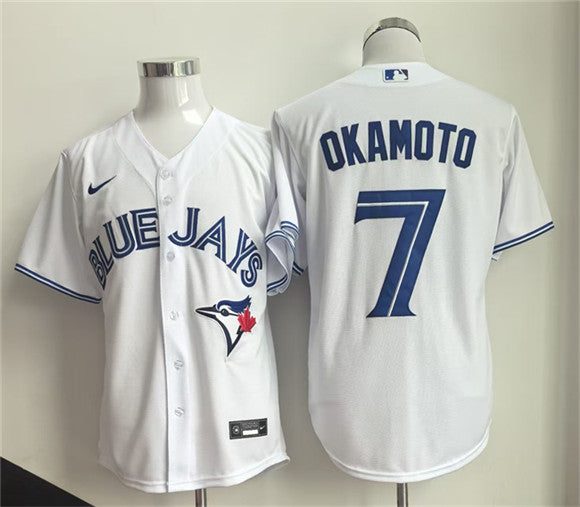 Kazuma Okamoto Toronto Blue Jays white Limited jersey