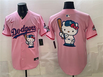 Team Big Logo Los Angeles Dodgers pink jersey