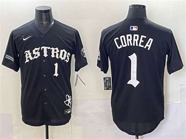 Carlos Correa Houston Astros black jersey