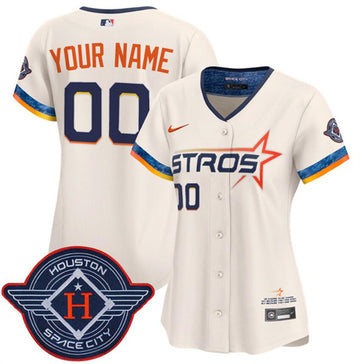 Custom Houston Astros cream City Connect jersey