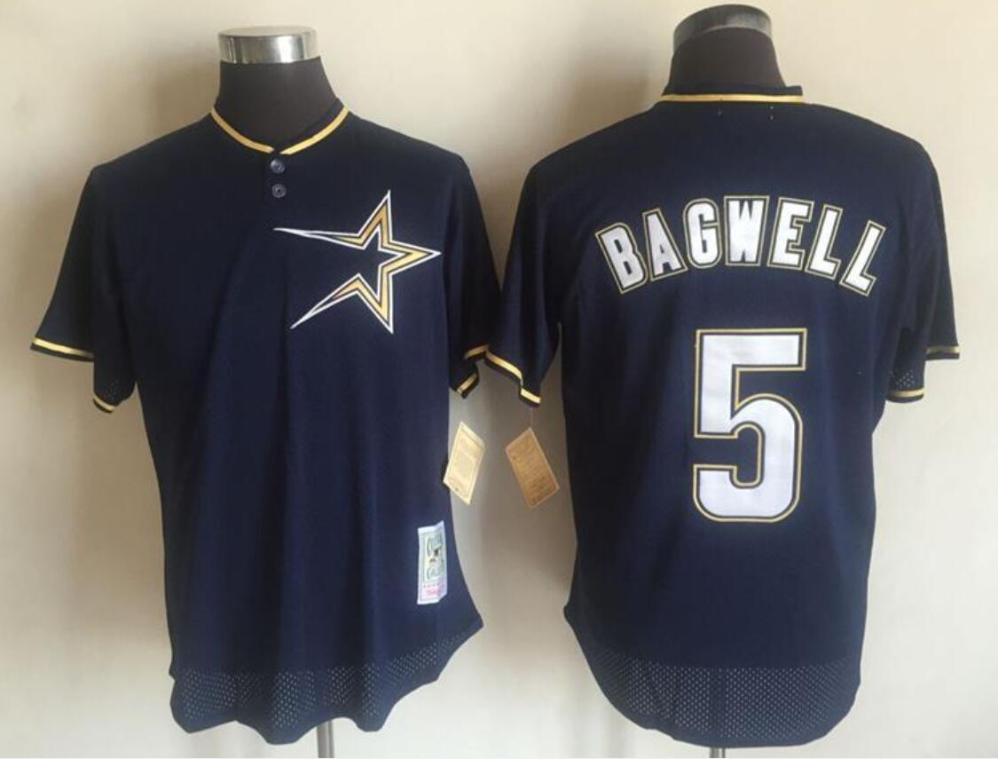 Custom Houston Astros navy Throwback jersey