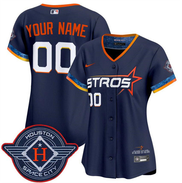 Custom Houston Astros navy City Connect jersey