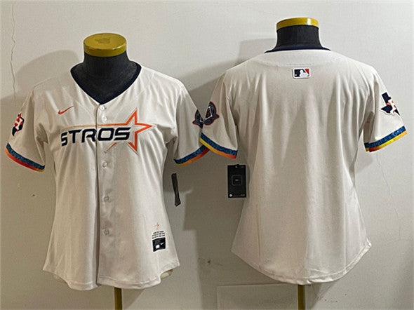 Custom Houston Astros cream City Connect jersey