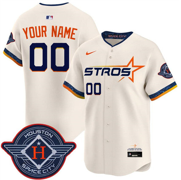 Custom Houston Astros cream City Connect jersey