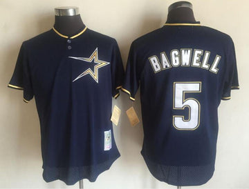 Custom Houston Astros navy Throwback jersey