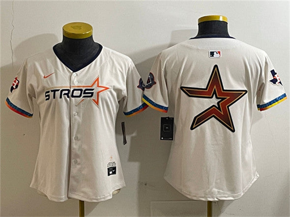 Team Big Logo Houston Astros cream City Connect jersey
