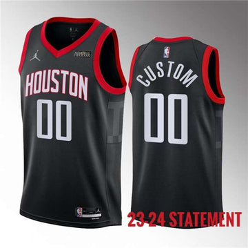 Custom Houston Rockets black jersey
